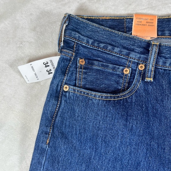 NWT 34W 34L Levi's 501 Men's Classic Indigo Straight Jeans - Picture 2 of 9